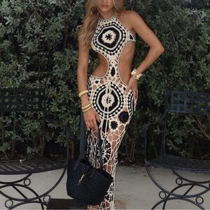 lolita crochet maxi dress